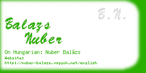 balazs nuber business card