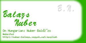 balazs nuber business card